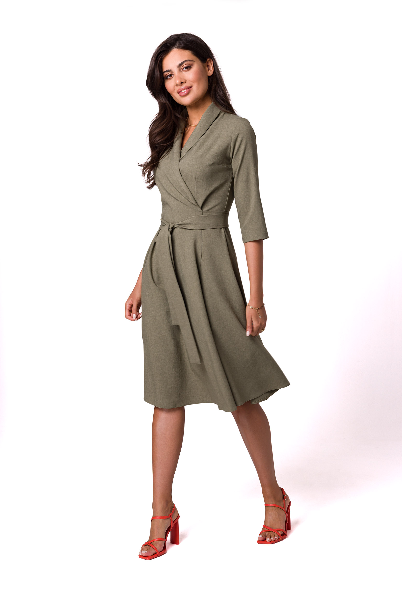 Sukienka Model B255 Oliwka - BeWear177975 - Zielony