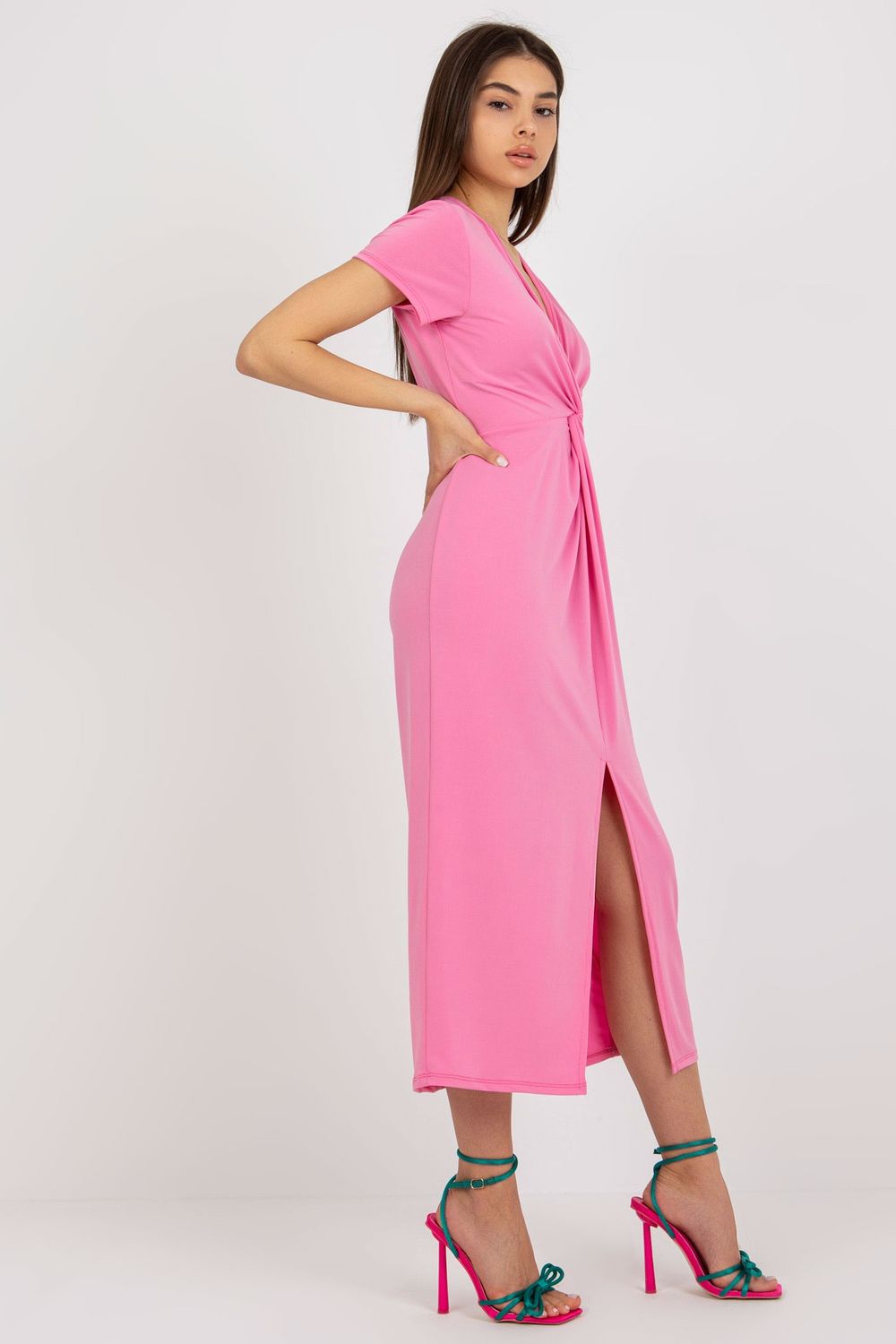 Sukienka Model DHJ-SK-17302.39X Pink - Italy Moda178486 - Różowy - obrazek 3