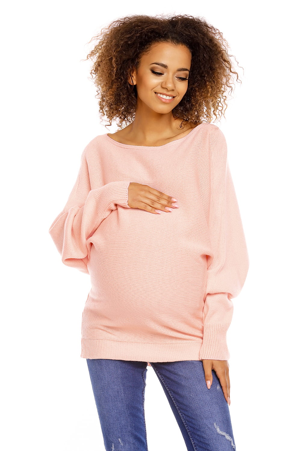 Sweter CIążowy Model 70003C Łosoś - PeeKaBoo178638 - Różowy
