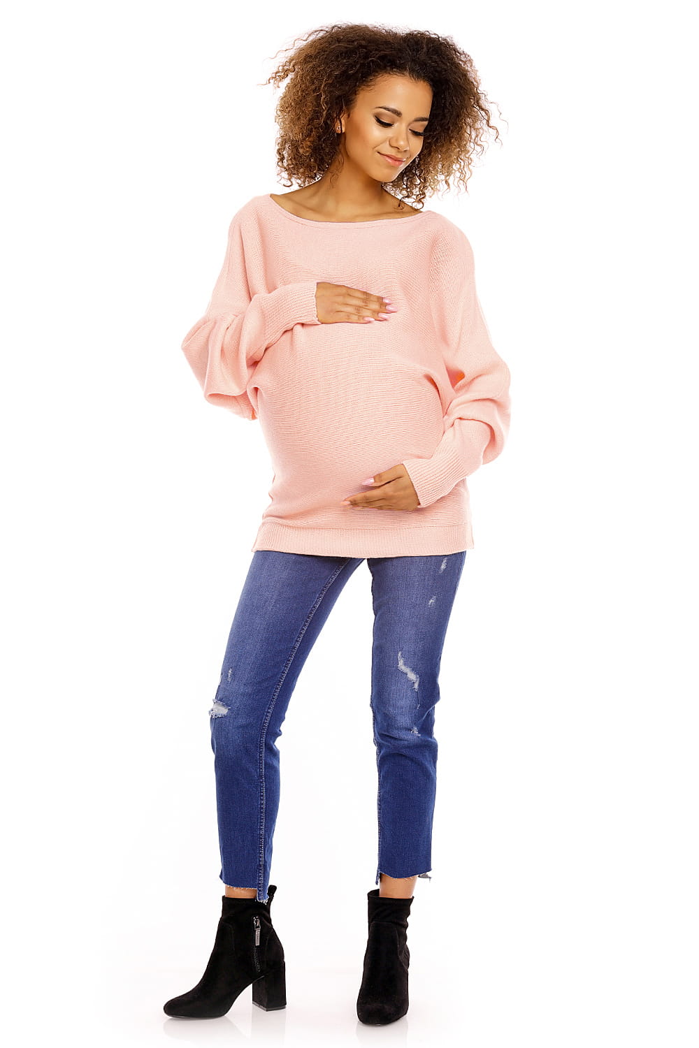 Sweter CIążowy Model 70003C Łosoś - PeeKaBoo178638 - Różowy - obrazek 2