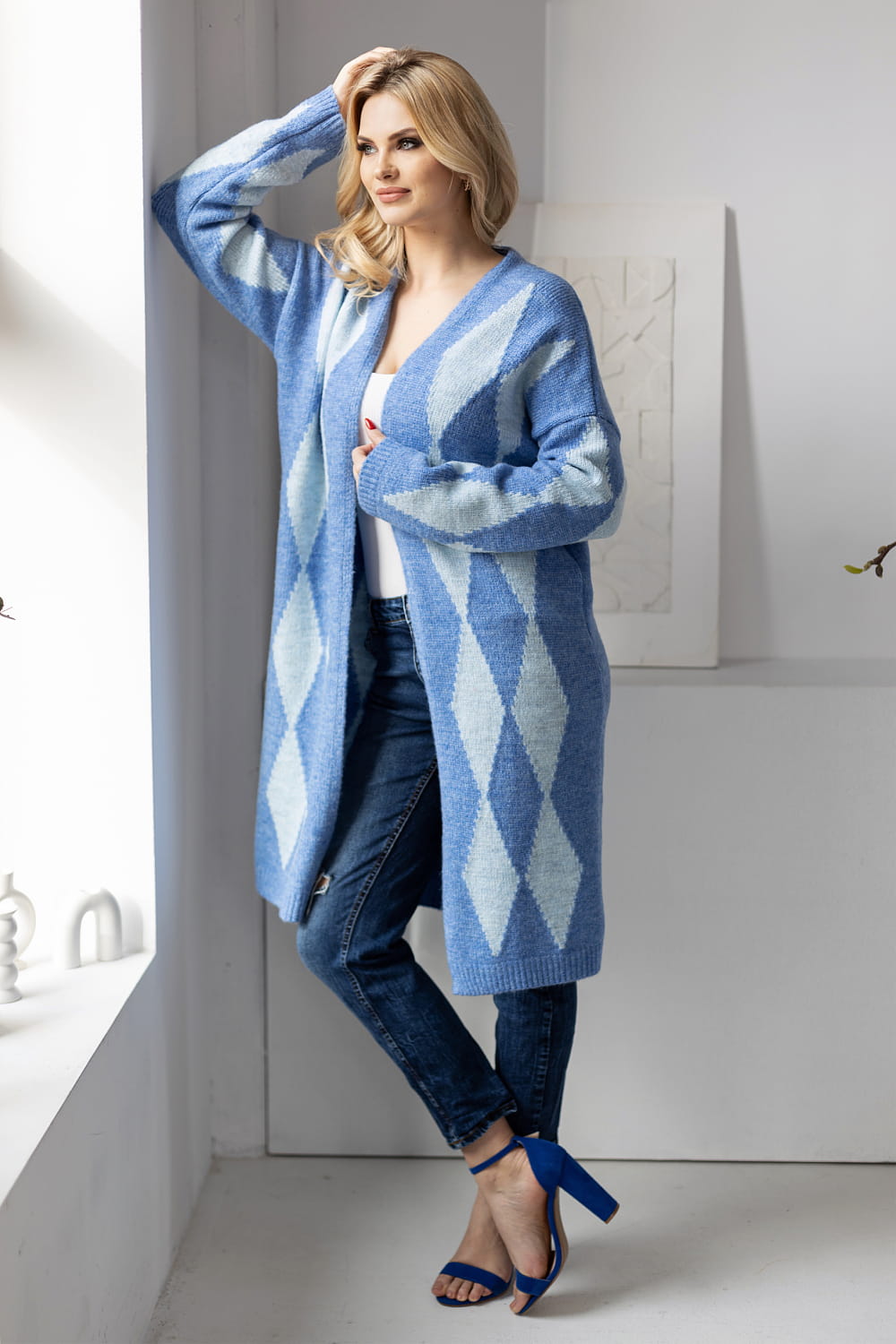 Sweter Kardigan Model 30092 Blue - PeeKaBoo178643 - Wielokolorowy - obrazek 2