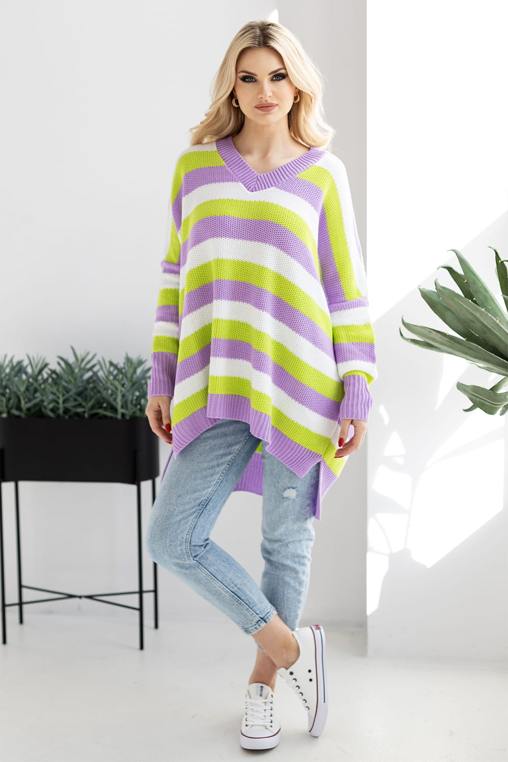 Sweter Damski Model 30091 Lila - PeeKaBoo178645 - Wielokolorowy - obrazek 3