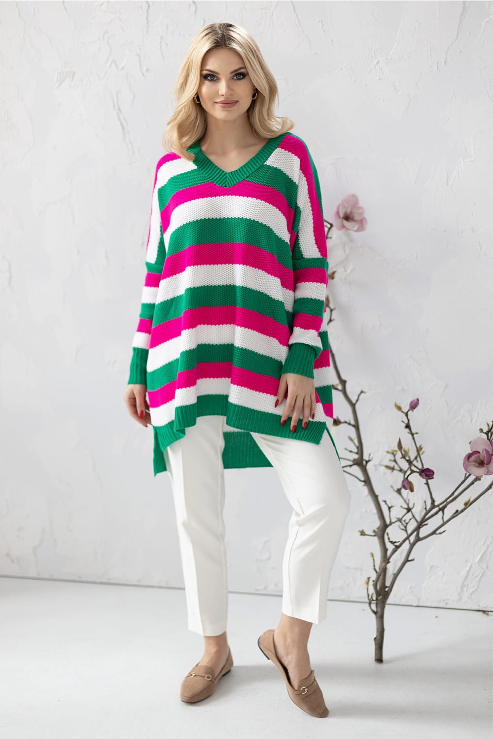 Sweter Damski Model 30091 Dark Green - PeeKaBoo178646 - Wielokolorowy - obrazek 2