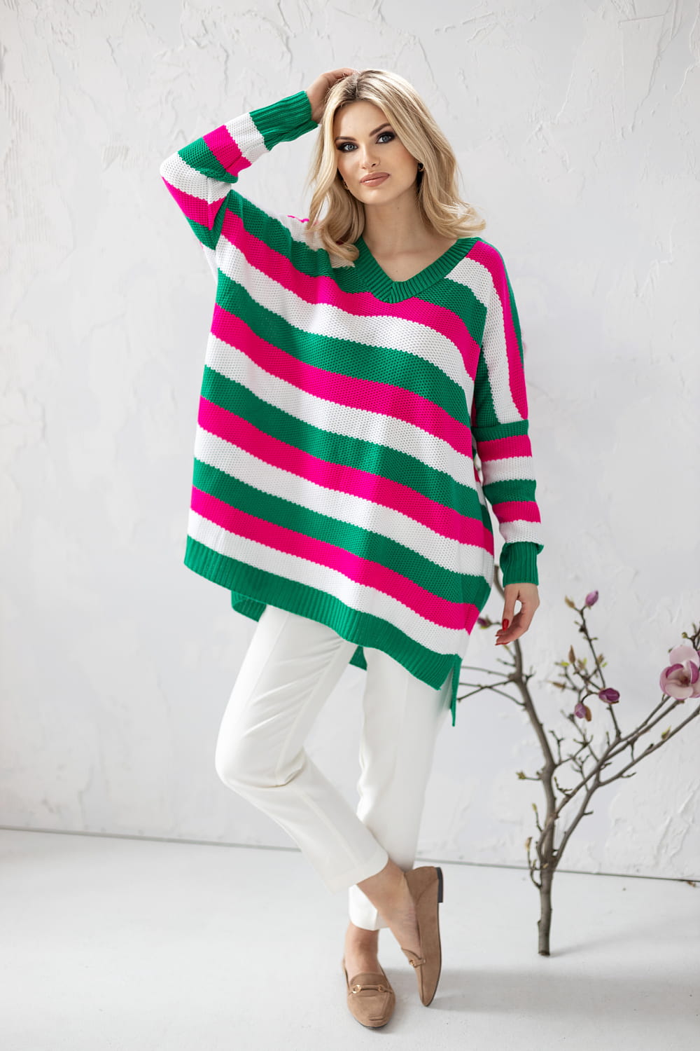 Sweter Damski Model 30091 Dark Green - PeeKaBoo178646 - Wielokolorowy - obrazek 3