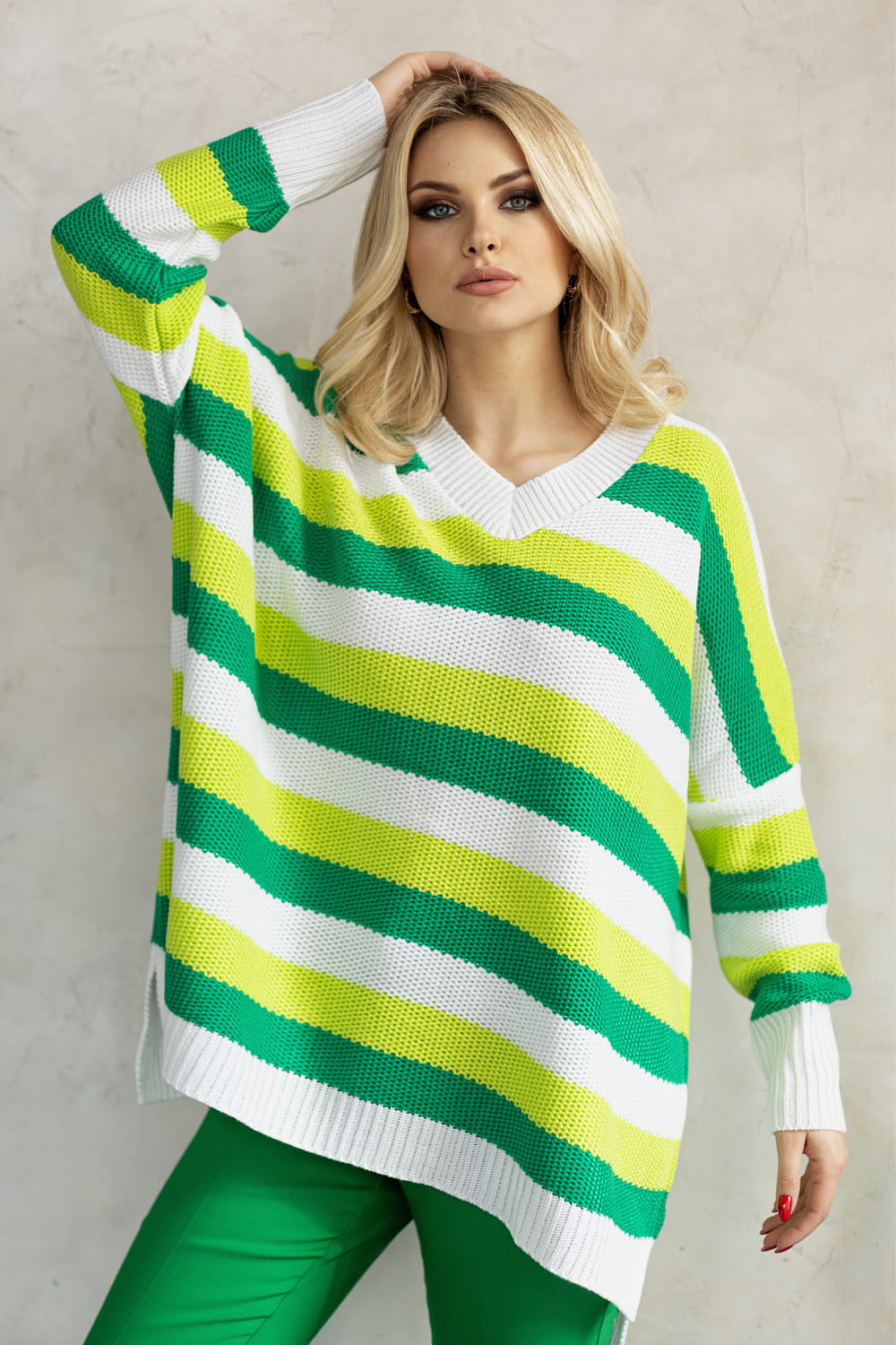 Sweter Damski Model 30091 Ecru - PeeKaBoo178647 - Wielokolorowy