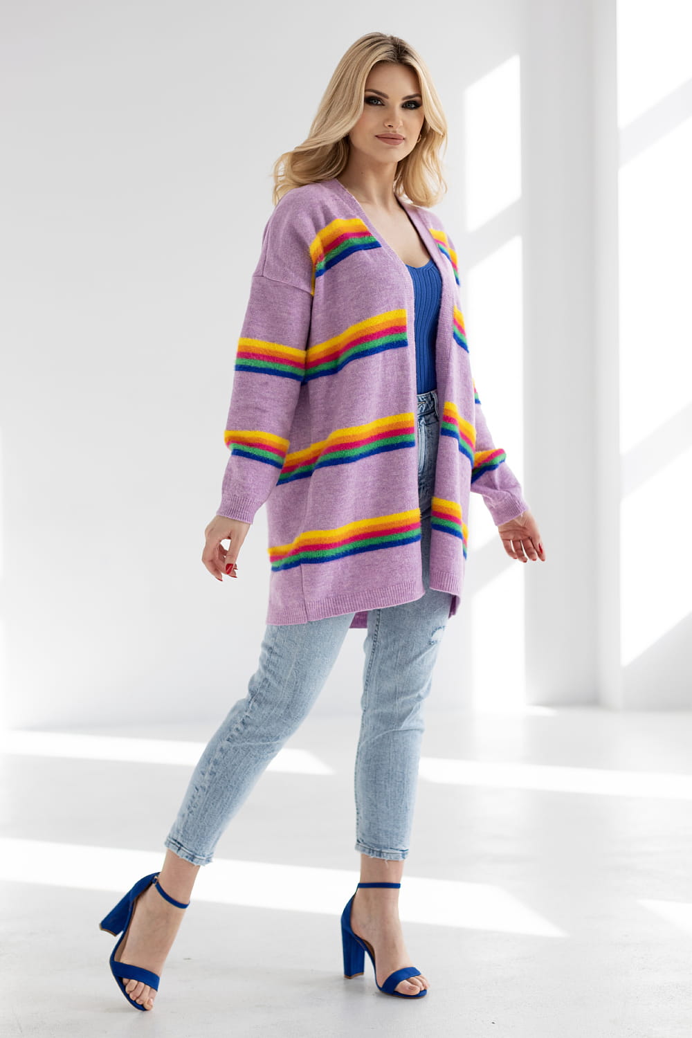 Sweter Kardigan Model 30090 Lila - PeeKaBoo178648 - Wielokolorowy - obrazek 2