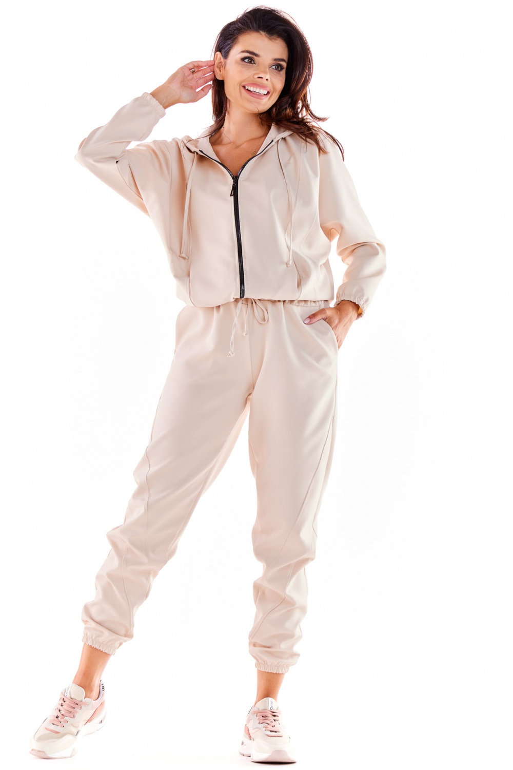 Spodnie Dresowe Model A591 Beige - awama178655 - Beżowy