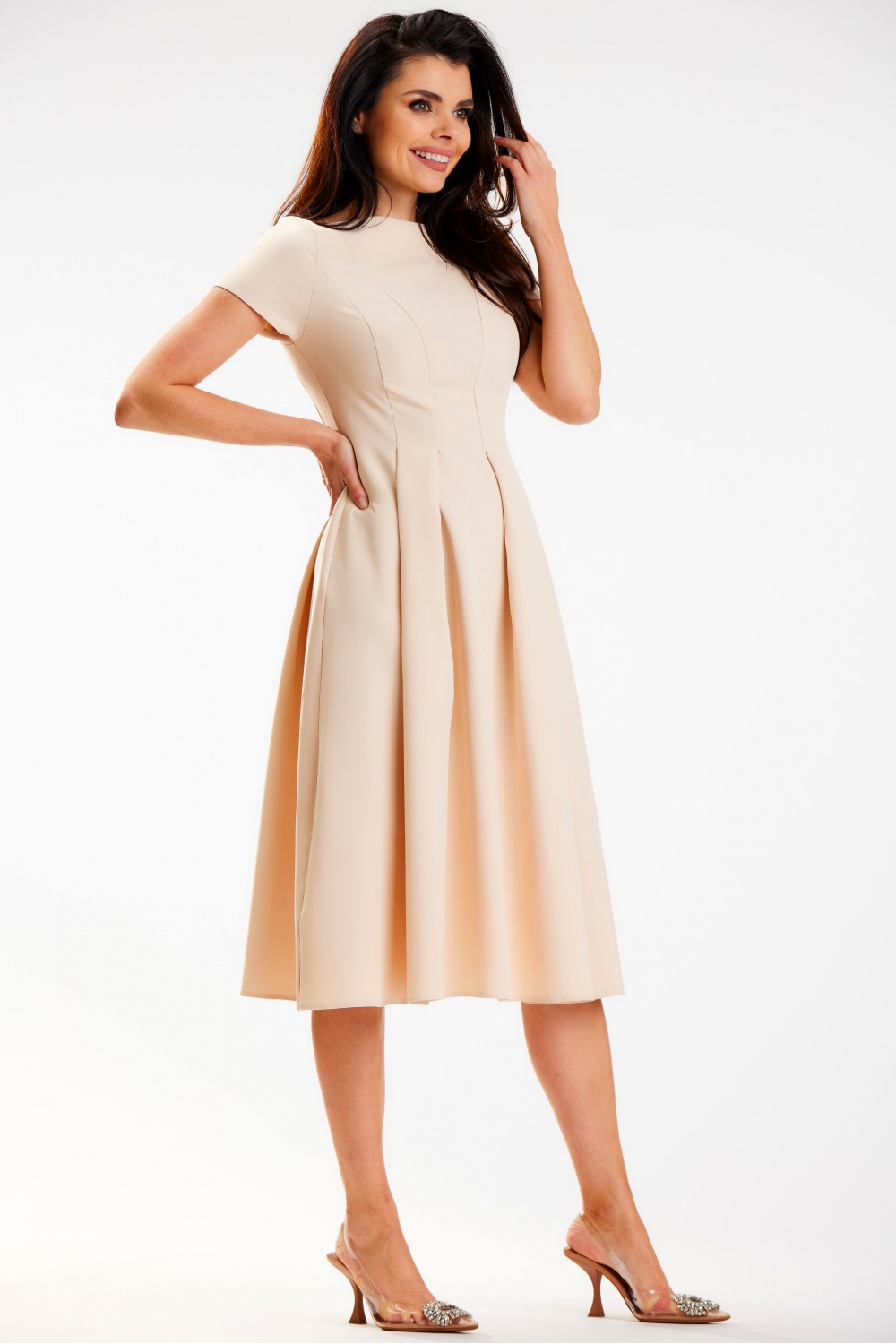 Sukienka Model A569 Beige - awama178677 - Beżowy - obrazek 2