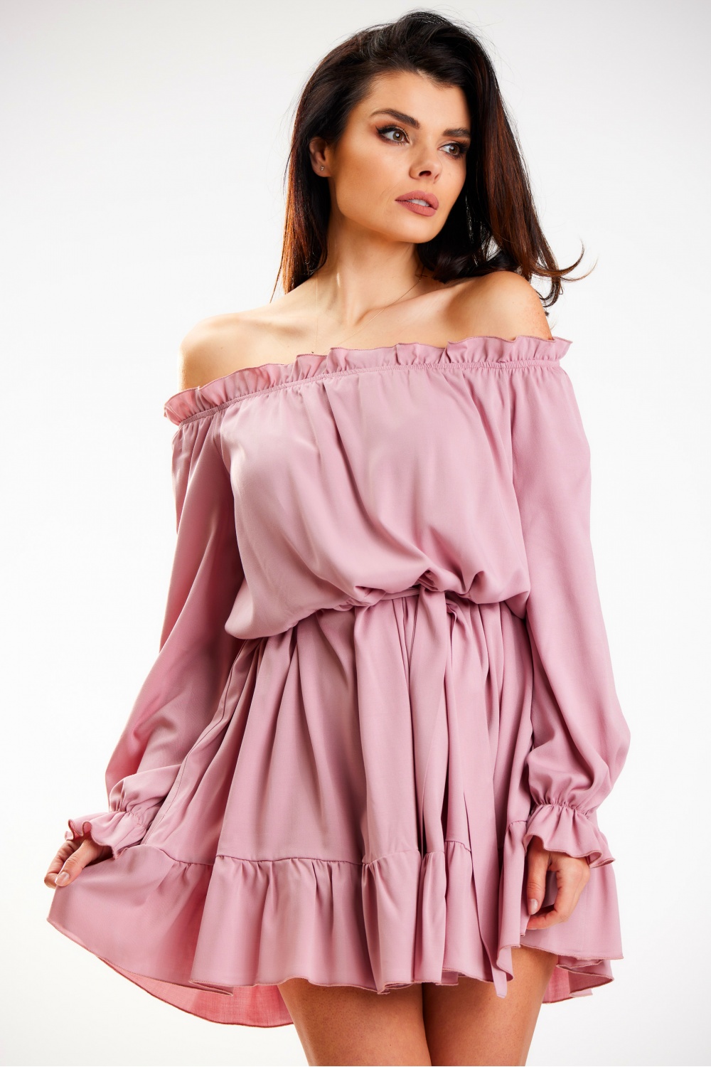 Sukienka Model A578 Dirty Pink - awama179599 - Różowy