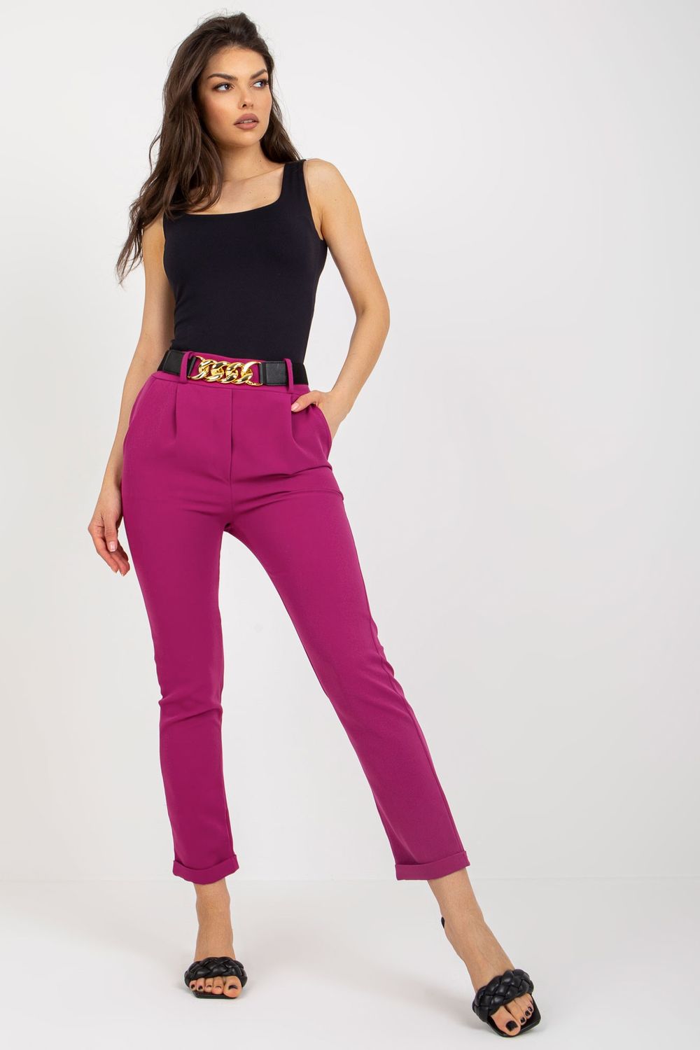 Spodnie Damskie Model DHJ-SP-13165.20 Violet - Italy Moda179694 - Fioletowy