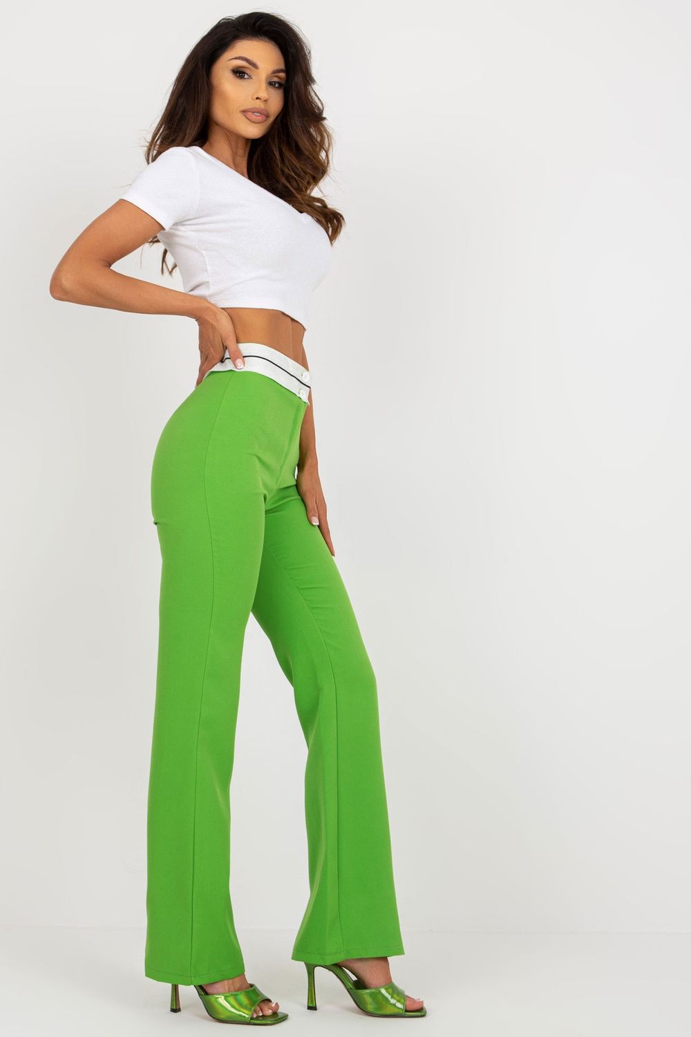 Spodnie Damskie Model DHJ-SP-6971.32 Light Green - Italy Moda179700 - Zielony - obrazek 2
