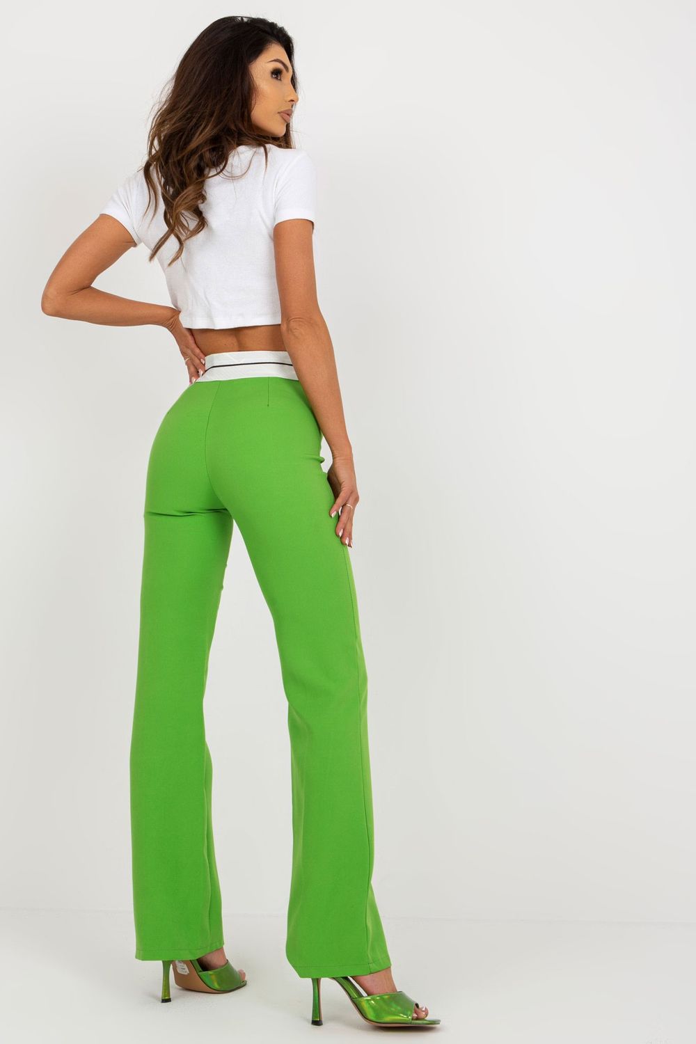 Spodnie Damskie Model DHJ-SP-6971.32 Light Green - Italy Moda179700 - Zielony - obrazek 3