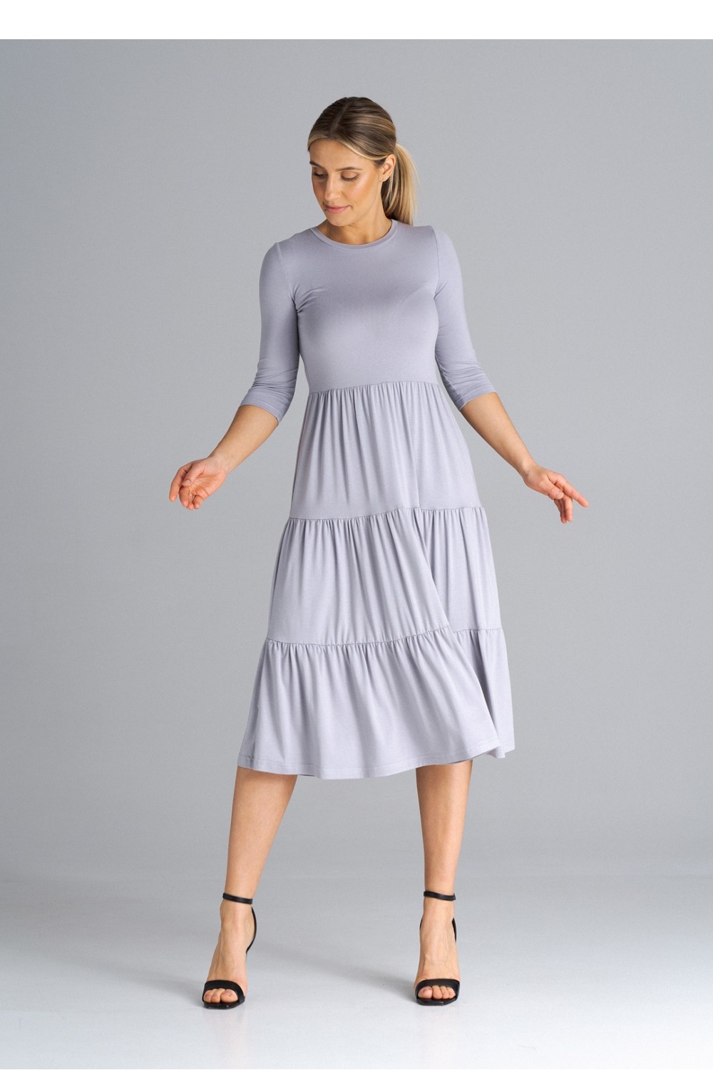 Sukienka Model M943 Light Grey - Figl180850 - Szary - obrazek 2