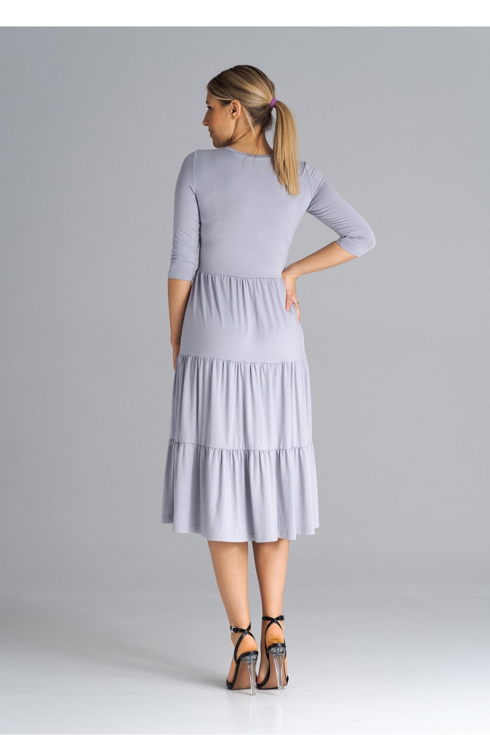 Sukienka Model M943 Light Grey - Figl180850 - Szary - obrazek 3