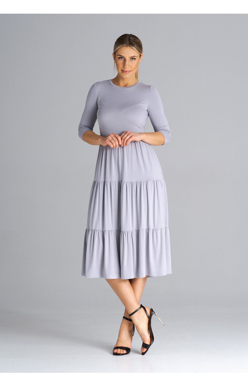 Sukienka Model M943 Light Grey - Figl180850 - Szary - obrazek 4