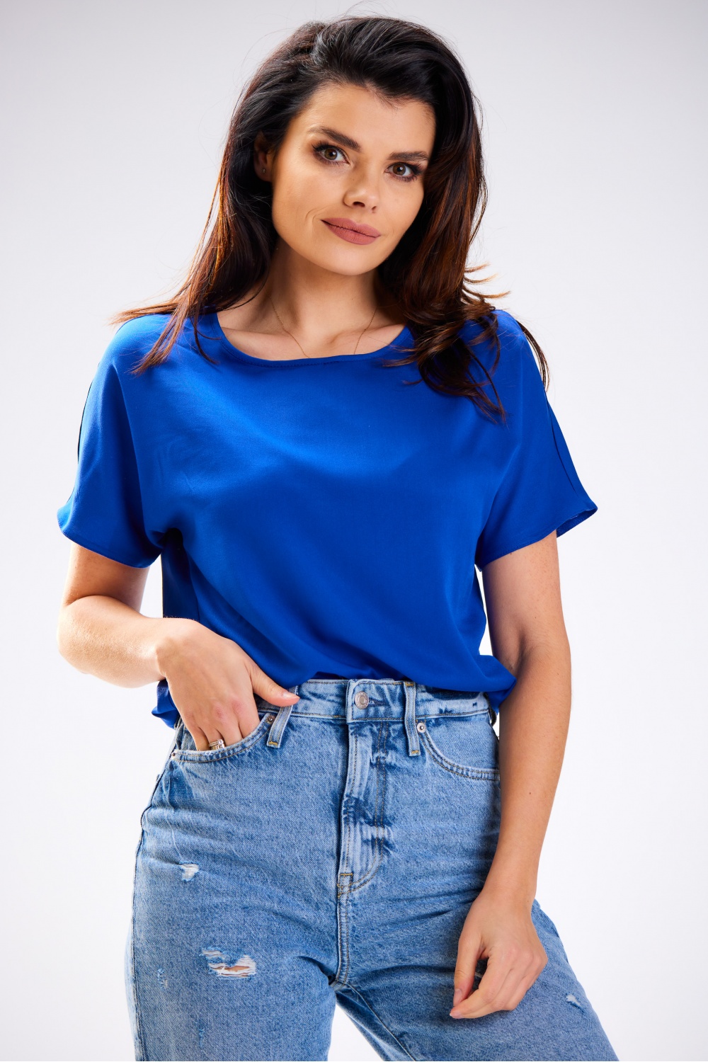 Bluzka Model A588 blue - awama181099 - Niebieski