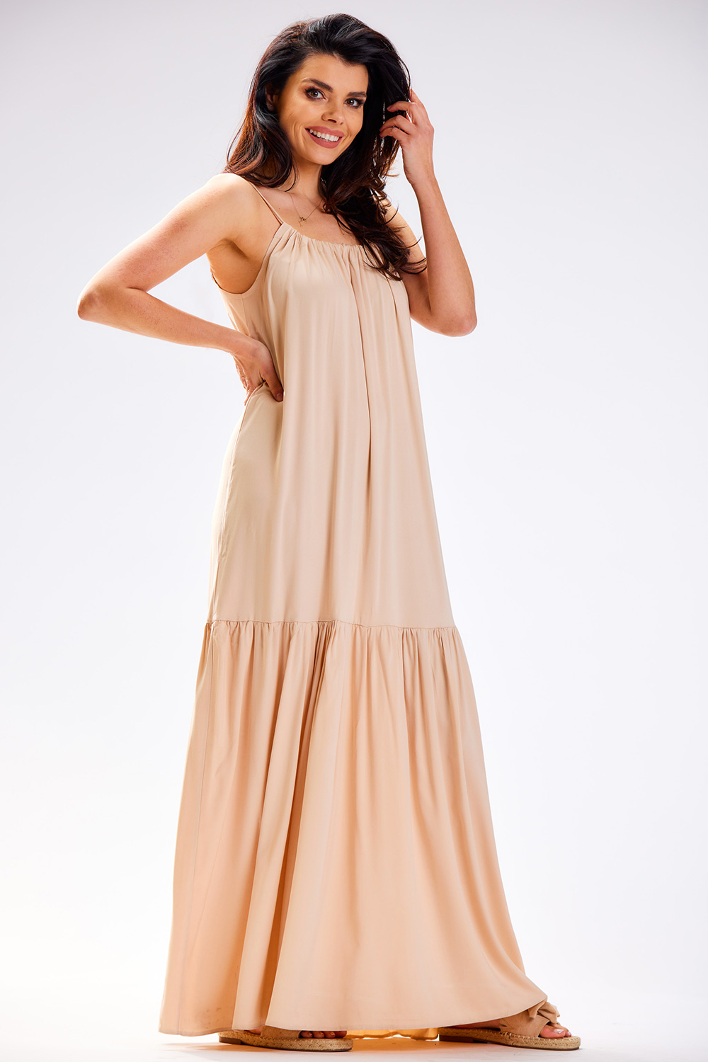 Sukienka Model A582 Beige - awama181108 - Beżowy - obrazek 2