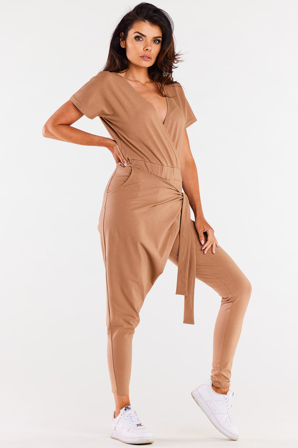 Spodnie Kombinezon Model M298 Beige - Infinite You182156 - Beżowy - obrazek 2