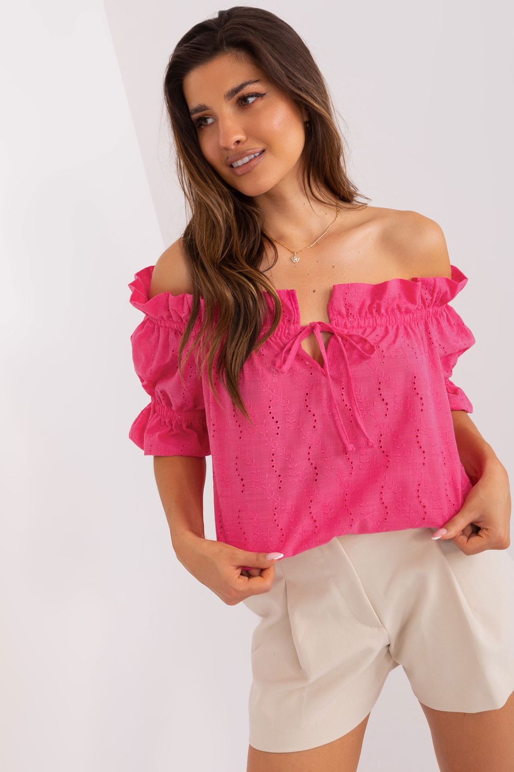 Bluzka Model LK-BZ-509355.68P Dark Pink - Lakerta182270 - Różowy