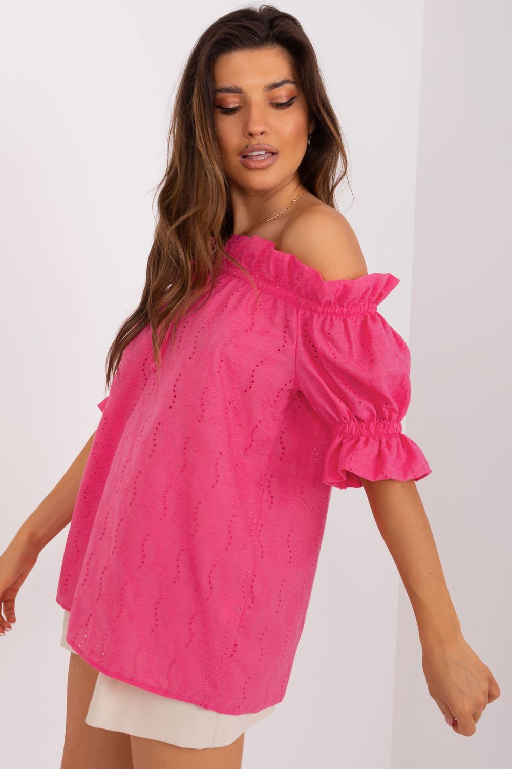 Bluzka Model LK-BZ-509355.68P Dark Pink - Lakerta182270 - Różowy - obrazek 2
