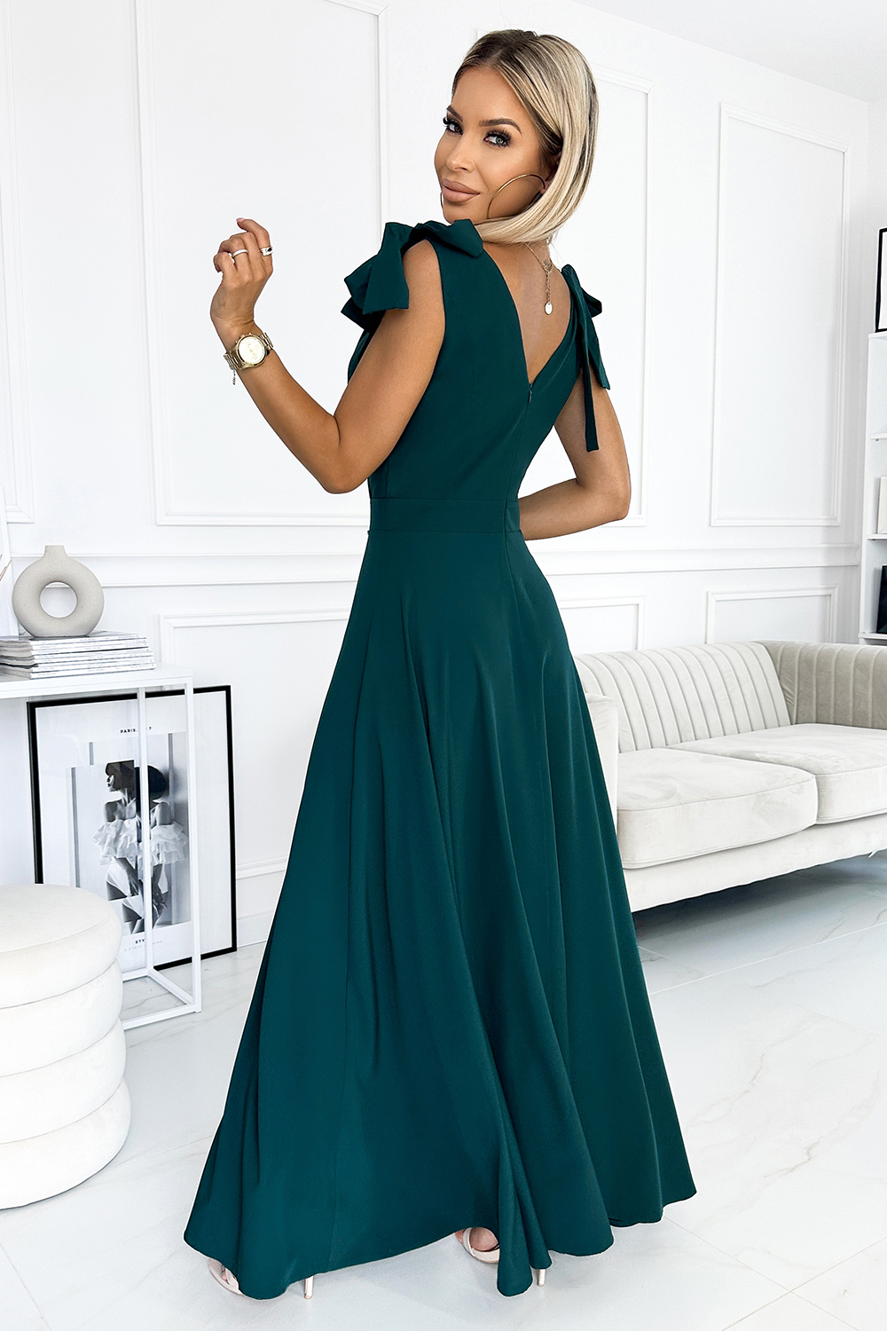 Sukienka Model 405-4 Elena Bottled Green - Numoco182530 - Zielony - obrazek 2