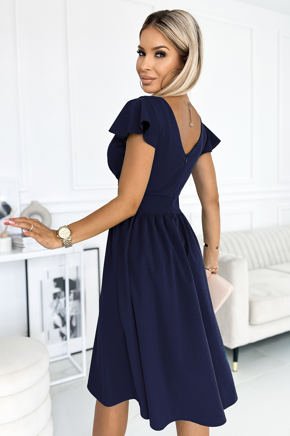 Sukienka Model 425-3 Matilde Navy - Numoco182533 - Granatowy - obrazek 3