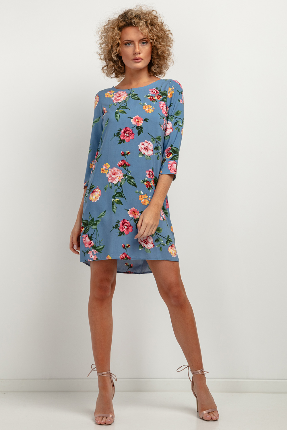 Sukienka Model T391/2 Big Flowers/Blue - Tessita183155 - Wielokolorowy - obrazek 2