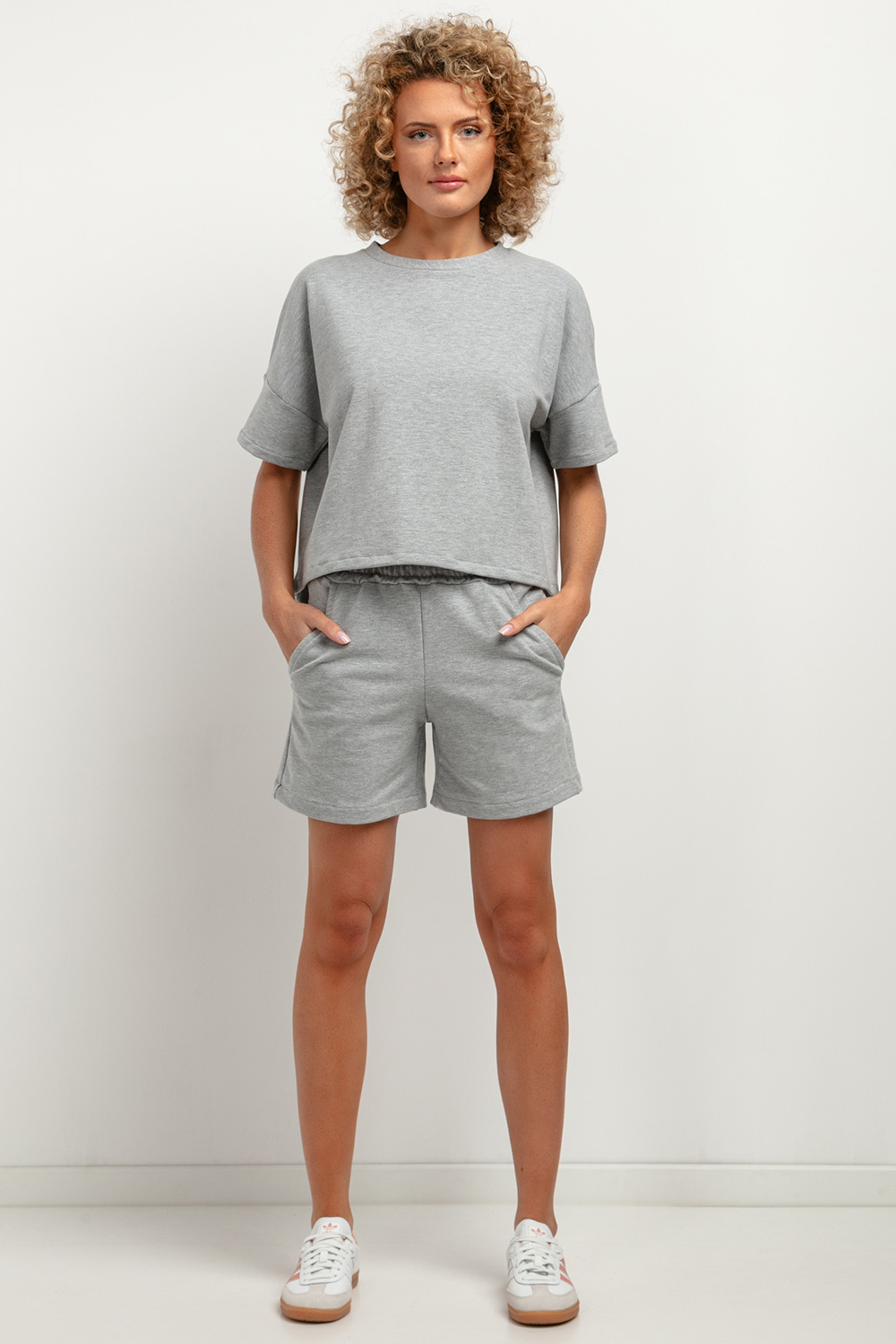 Szorty Damskie Model T385/2 Light Grey - Tessita183185 - Szary - obrazek 2