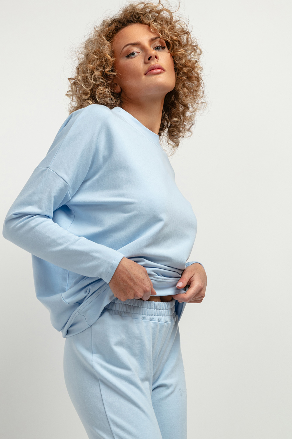 Bluza Damska Model T381/5 Light Blue - Tessita183218 - Niebieski