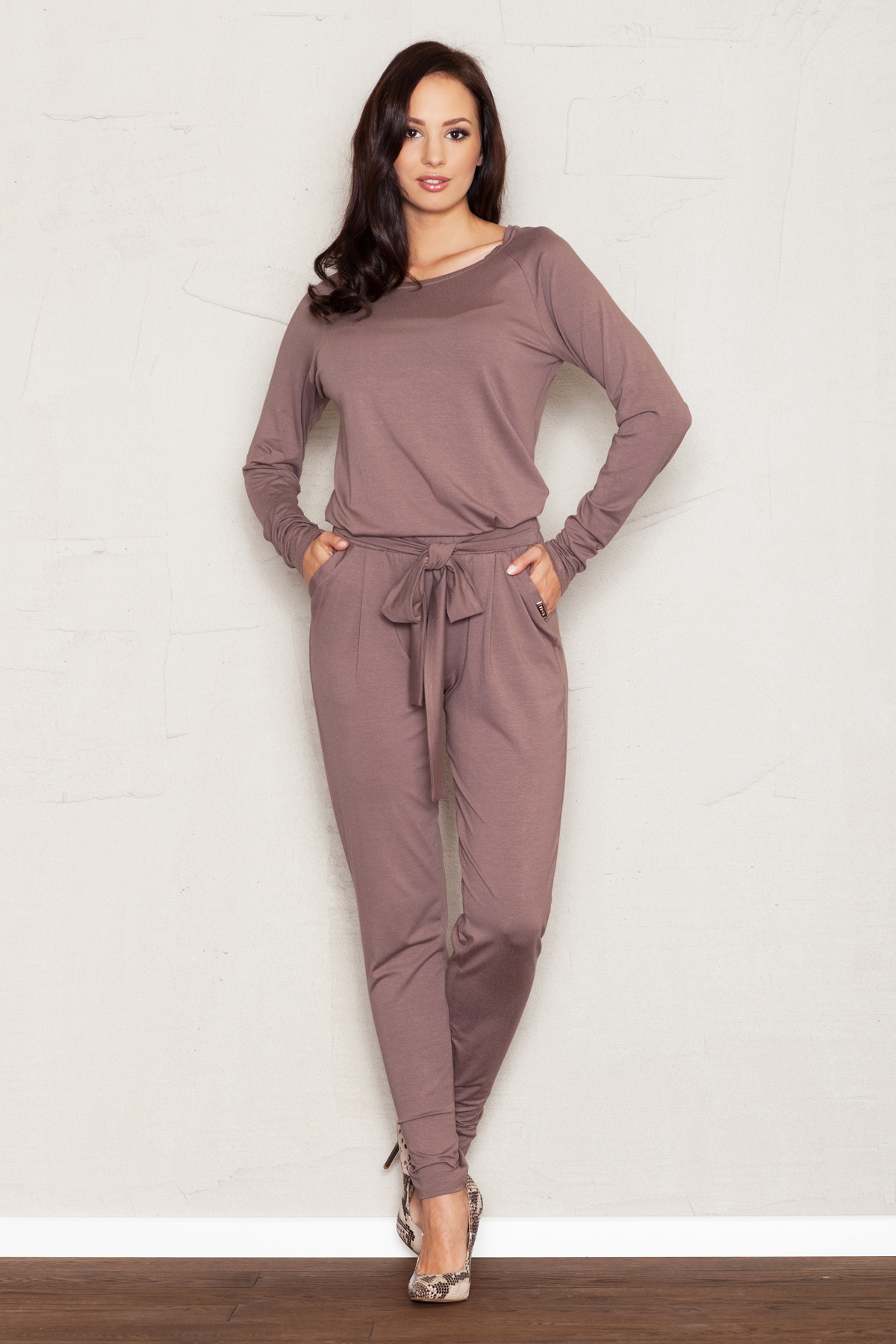 Kombinezon Damski Model 355 Brown - Figl43922 - Brązowy