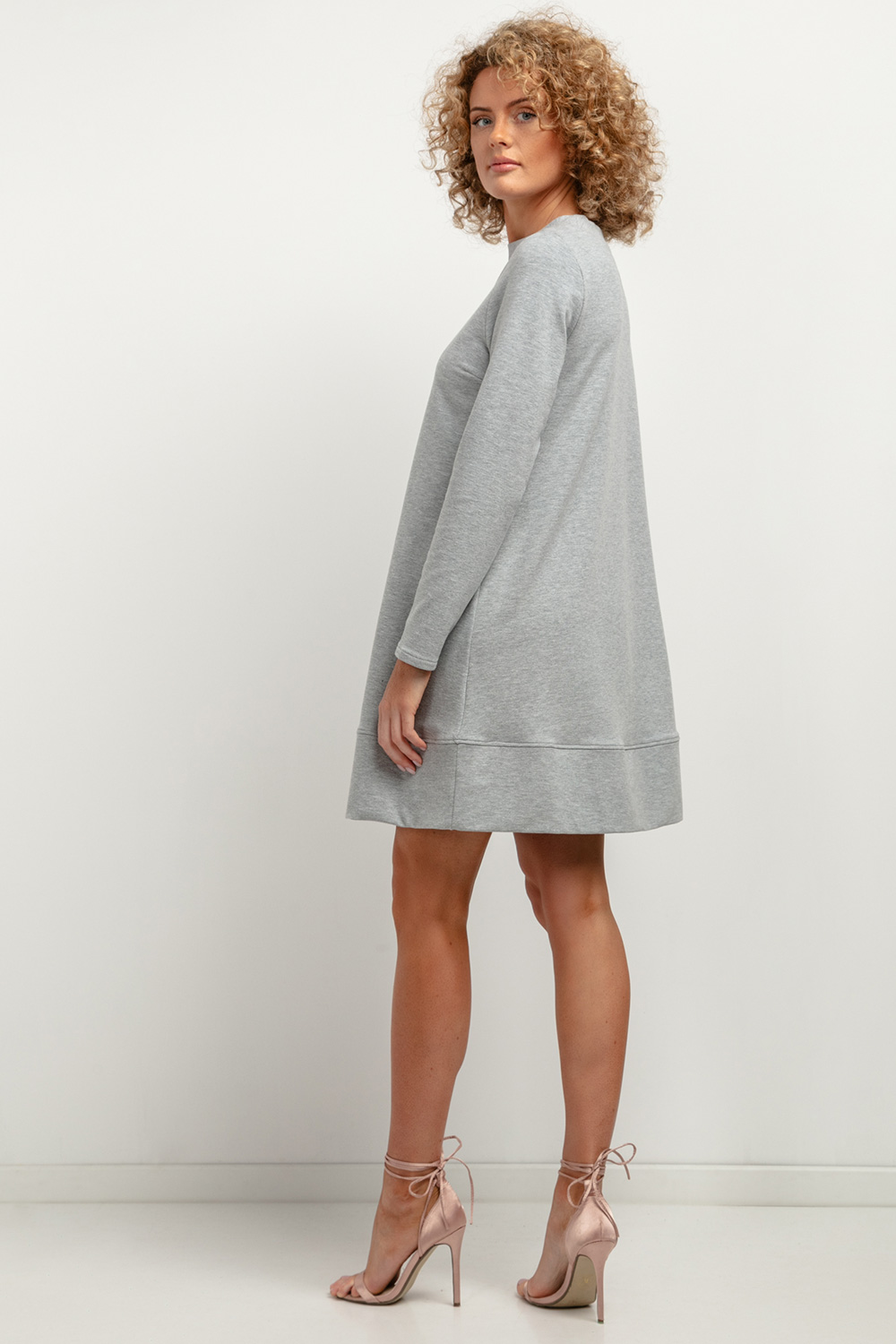 Sukienka Model T378/2 Light Grey - Tessita184406 - Szary - obrazek 3