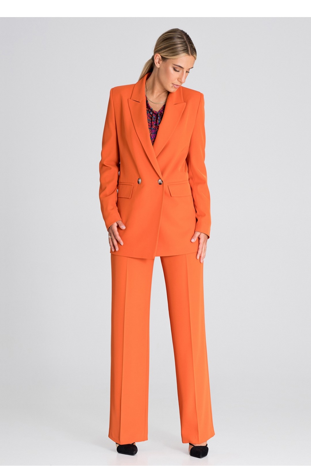 Spodnie Damskie Model M949 Orange - Figl185074 - Pomarańczowy - obrazek 2