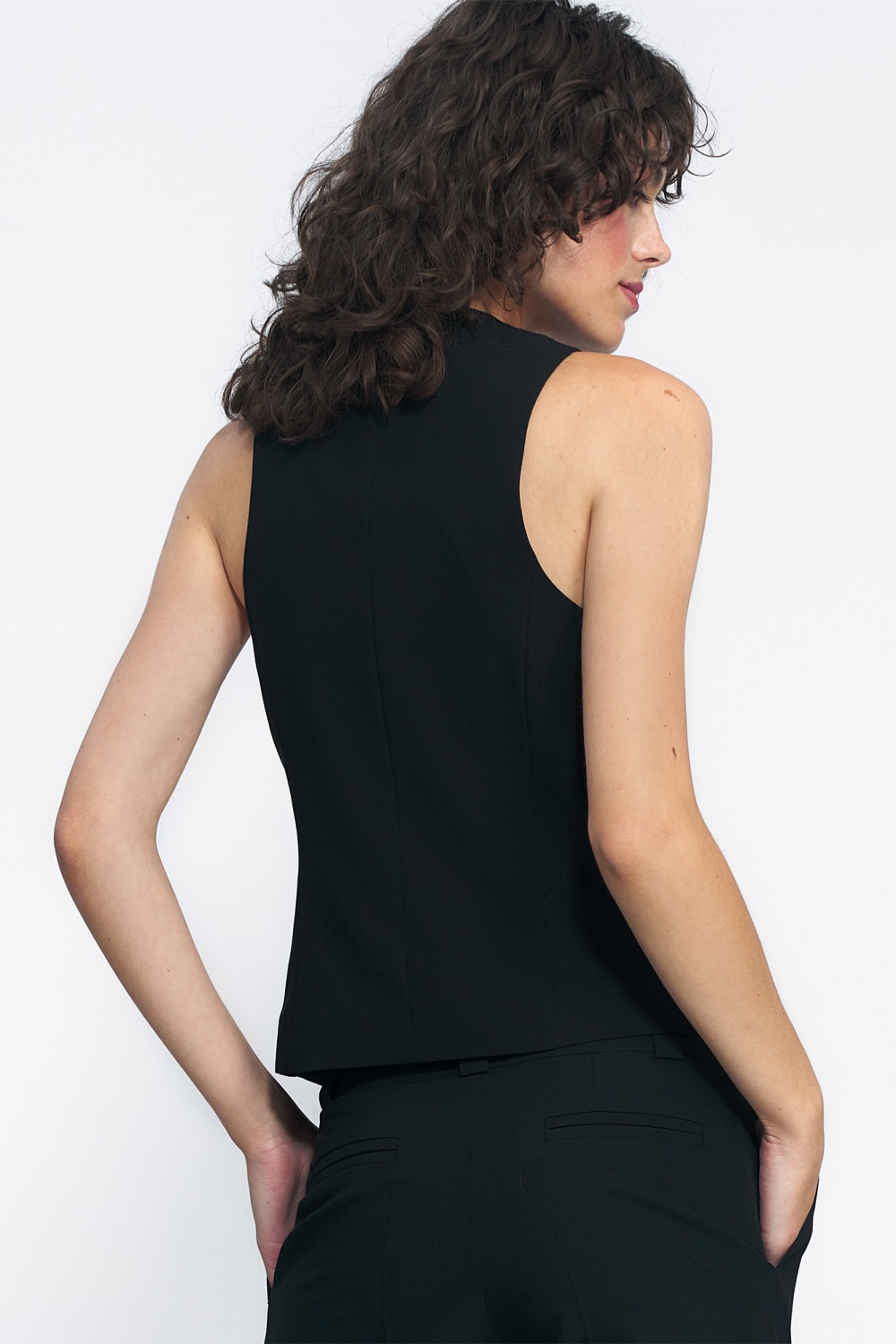 Czarna garniturowa kamizelka KA03 Black - Nife185200 - Czarny - obrazek 3