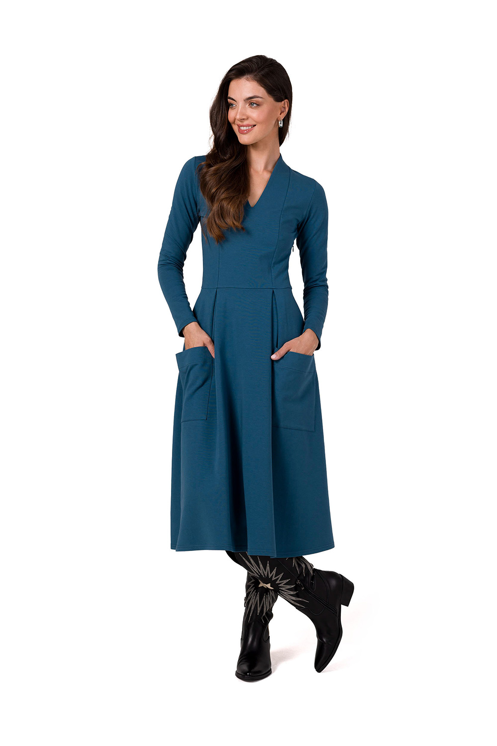 Sukienka Model B266 Morski - BeWear185820 - Niebieski
