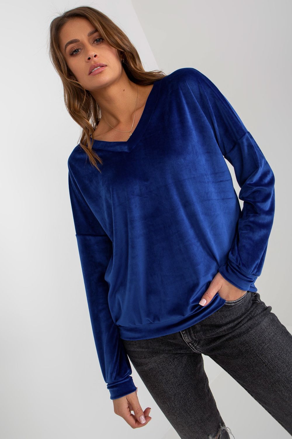 Bluza Damska Model RV-BL-8441.07P Cobalt - Relevance185954 - Niebieski - obrazek 2