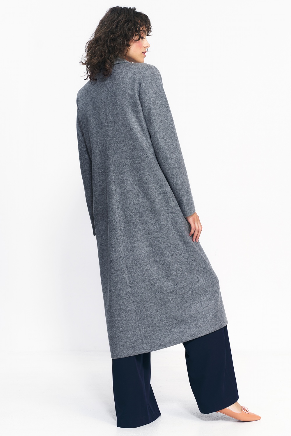 Szary płaszcz oversize PL20 Grey - Nife186120 - Szary - obrazek 3