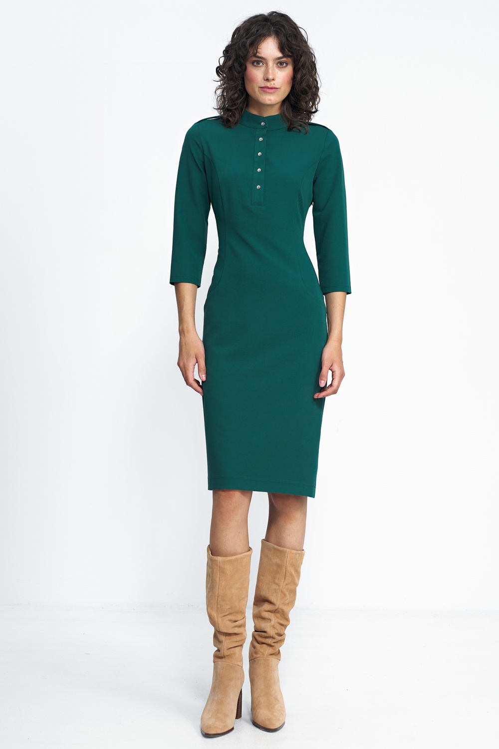 Sukienka Zielona sukienka z rękawem 3/4 S234 Green - Nife186839 - Zielony