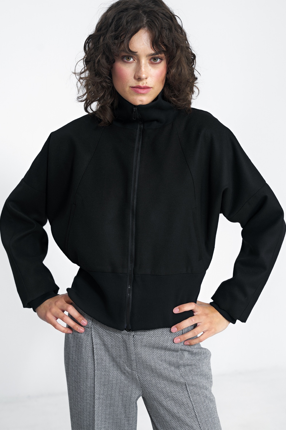Czarna kurtka KU02 Black - Nife186841 - Czarny
